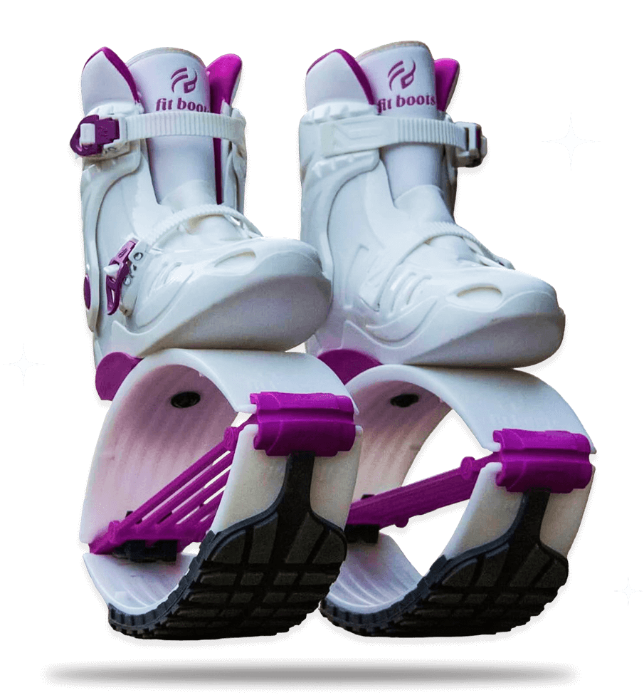 White and purple roller skates with visible branding on a black background