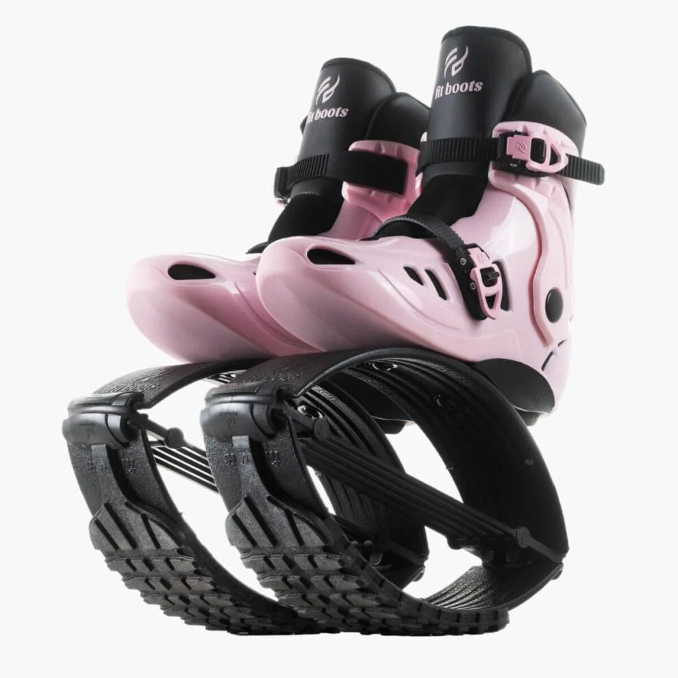 Pink and black rebounder with 'FB Boots' branding on a white background