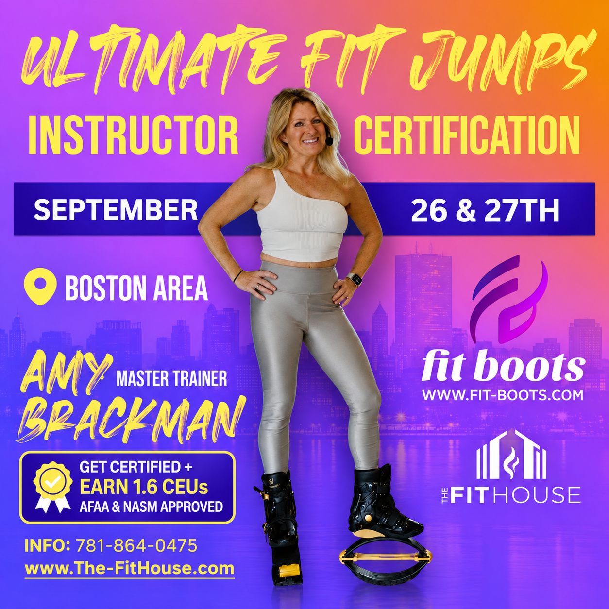 Ultimate Fit Jumps Certification in Boston, September 26–27th with Master Trainer Amy Brackman