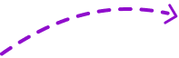 Purple curved line with arrowhead on a white background
