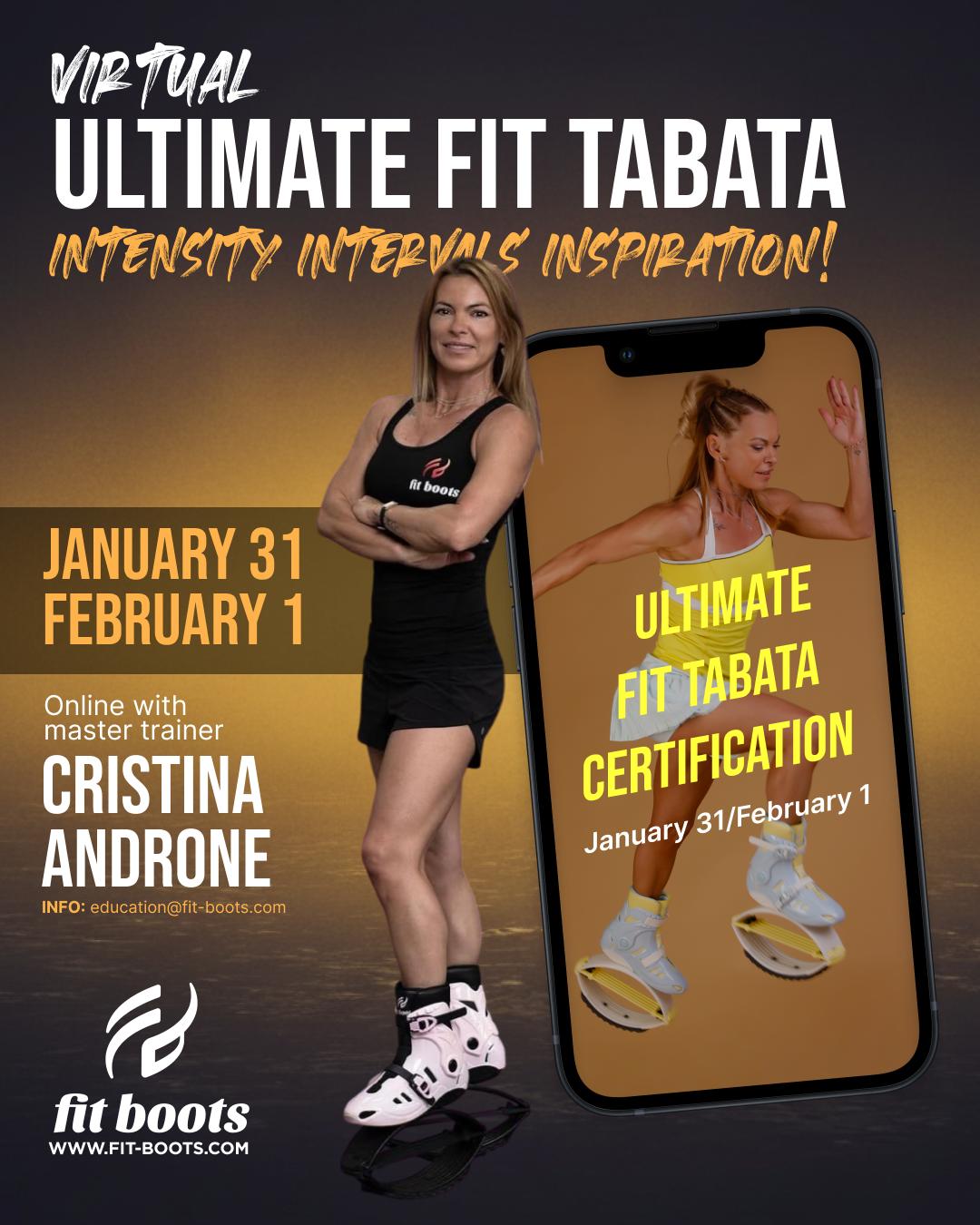 Virtual Ultimate Fit Tabata Certification January 31 & February 1 with Master Trainer Cristina Andrione