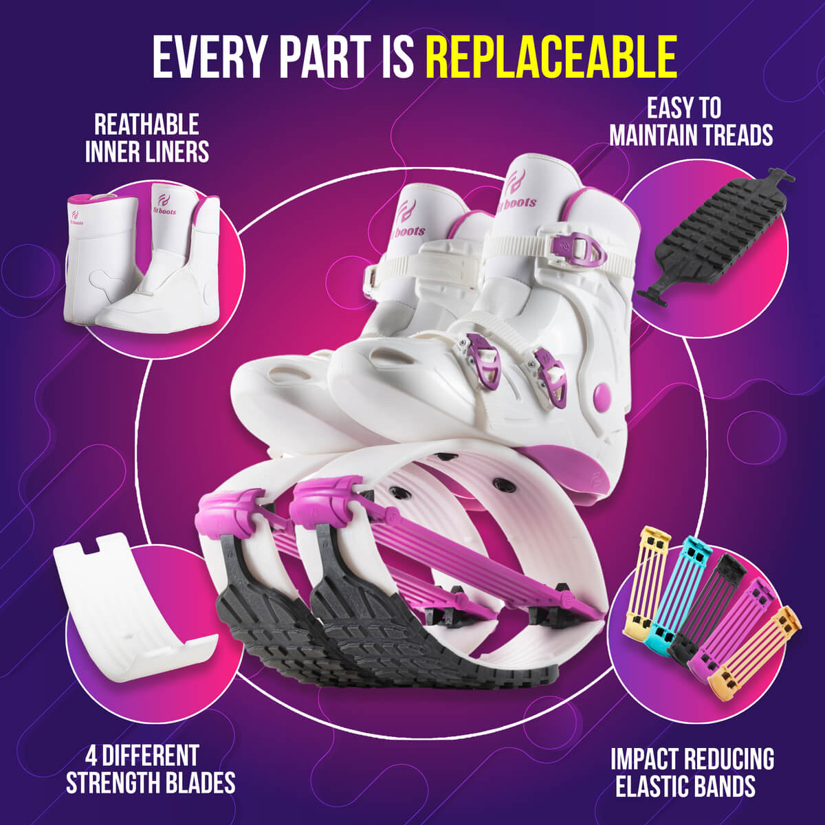 Fit Boots parts puple